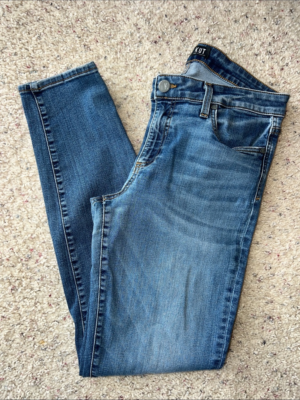 Kut from the Kloth Blue Denim Diana Skinny Jeans Size 10